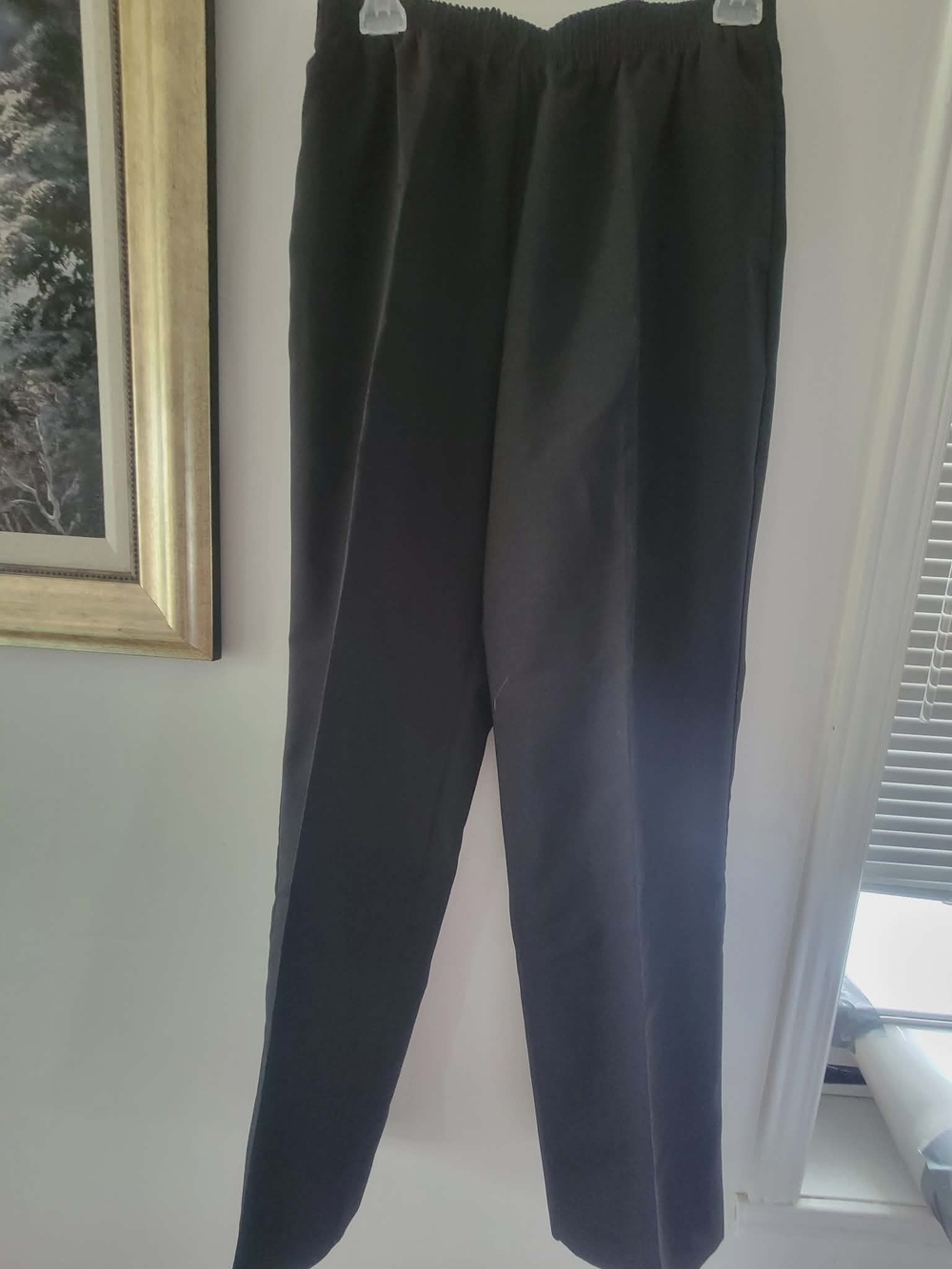 Black Elastic-Waist Dress Pants
